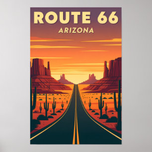 Route 66 Arizona Mother Road Vintage Reizen Poster