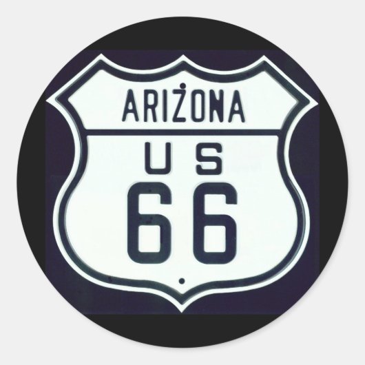 Route 66 Arizona Ronde Sticker (Voorkant)