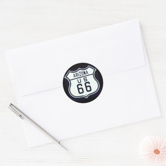 Route 66 Arizona Ronde Sticker (Envelop)