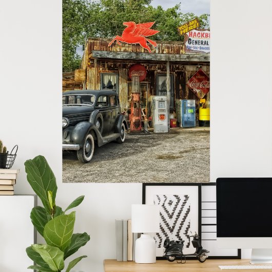 Route 66 Arizona rustieke retro winkel Poster (Thuiskantoor)