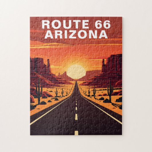 Route 66 Arizona Woestijn Vintage Puzzel (Verticaal)