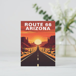 Route 66 Arizona Woestijn Vintage Reis Briefkaart
