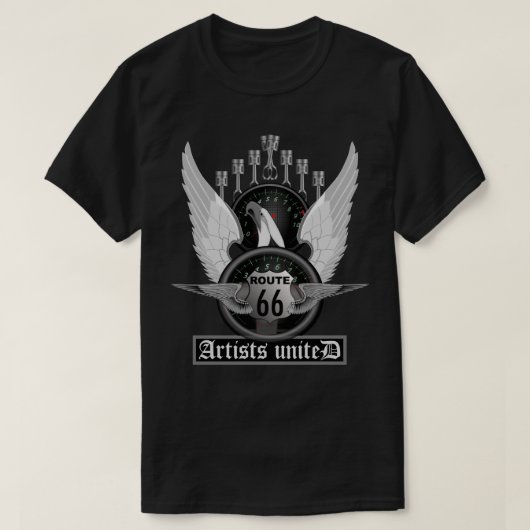 Route 66 Artists United V-8 T-Shirt (Design voorkant)