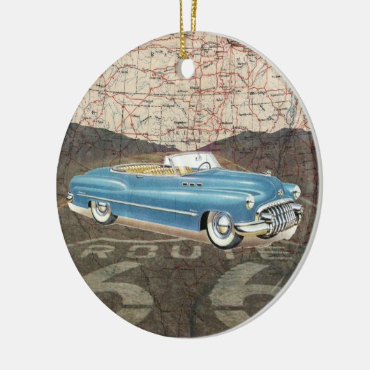 Route 66  Auto - SRF Keramisch Ornament (Links)