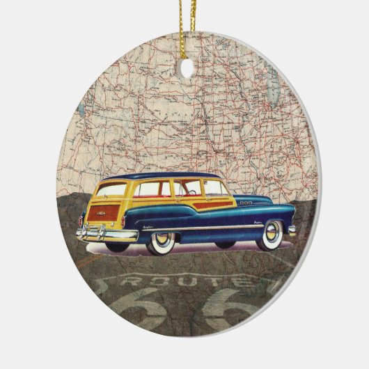 Route 66  Auto - SRF Keramisch Ornament (Links)
