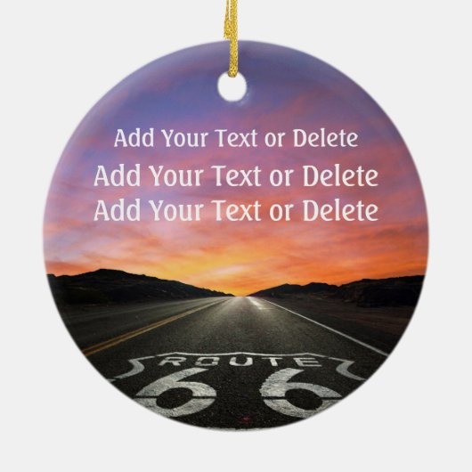 Route 66  Auto - SRF Keramisch Ornament (Achterkant)