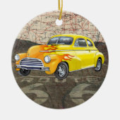 Route 66  Auto - SRF Keramisch Ornament (Voorkant)