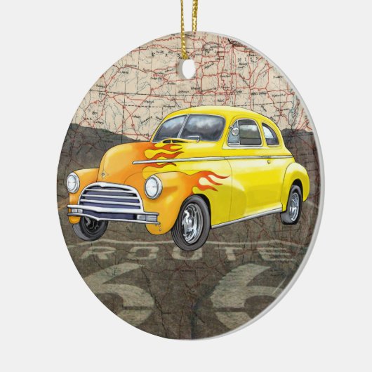 Route 66  Auto - SRF Keramisch Ornament (Links)