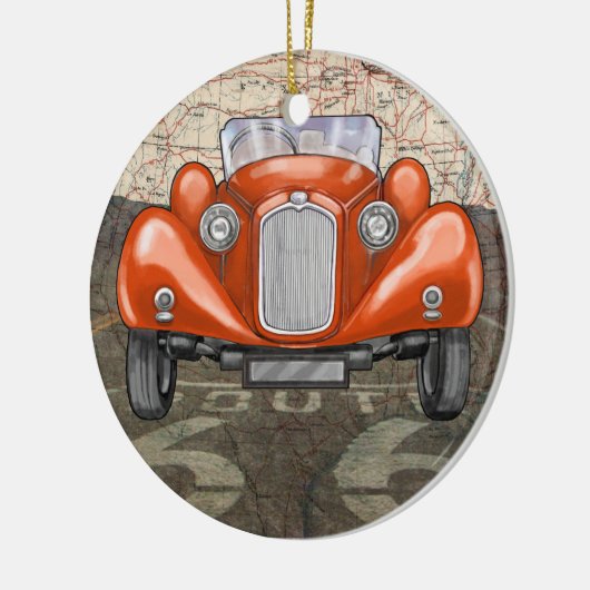 Route 66  Auto - SRF Keramisch Ornament (Links)