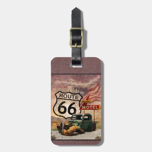 Route 66 bagagelabel (Voorkant verticaal)