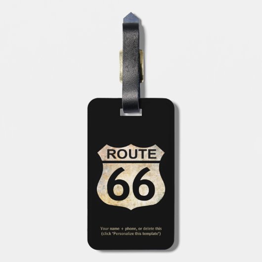 Route 66 bagagelabel (Achterkant verticaal)