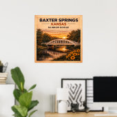 Route 66 Baxter Springs Rainbow Bridge Poster (Thuiskantoor)