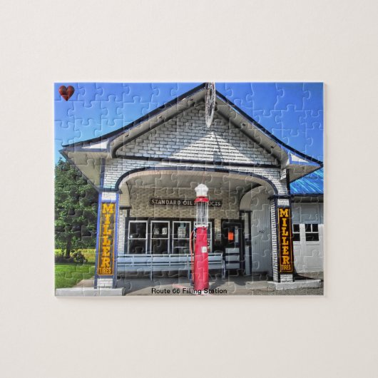 Route 66 Benzinepomp Legpuzzel (Horizontaal)