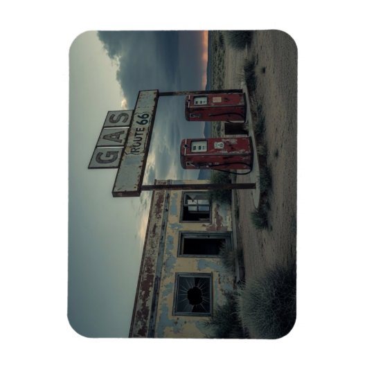 Route 66-benzinepomp magneet (Verticaal)