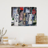 route 66 benzinestation  kunst poster (Keuken)