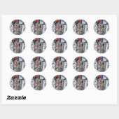 route 66 benzinestation kunst ronde sticker (Vel)