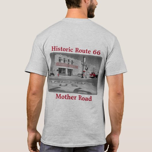 Route 66  Bestemming Winslow Arizona Foto T-shirt (Achterkant)