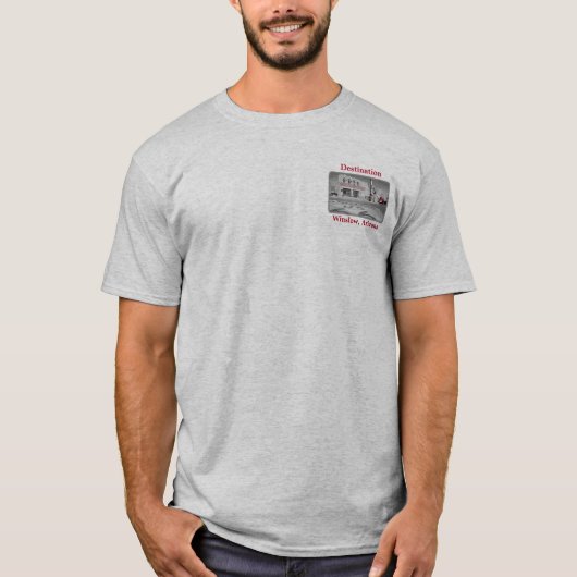 Route 66 Bestemming Winslow Arizona Foto T-shirt (Voorkant)