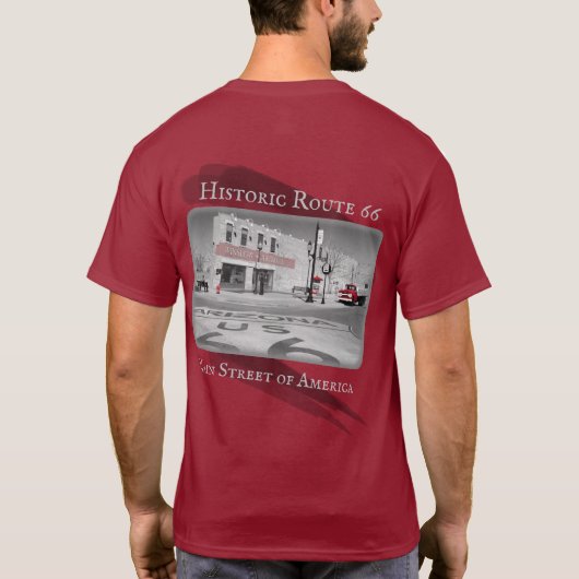 Route 66  Bestemming Winslow Arizona Foto T-shirt (Achterkant)