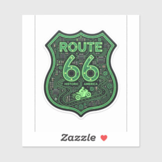 Route 66 Biker Sticker — Historische Amerikaanse W
