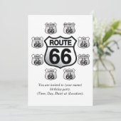 Route 66 Birthday-uitnodiging. Kaart (Staand voorkant)