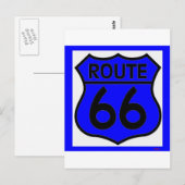 Route 66 Blauw past het aan! Briefkaart (Voorkant / Achterkant)