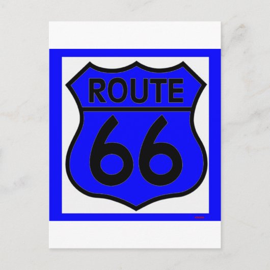 Route 66 Blauw past het aan! Briefkaart (Voorkant)