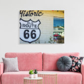 Route 66 bord canvas afdruk (Insitu (Woonkamer))