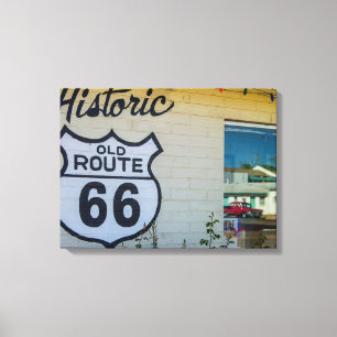 Route 66 bord canvas afdruk