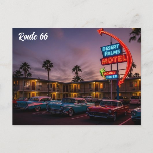 Route 66  briefkaart (Voorkant)