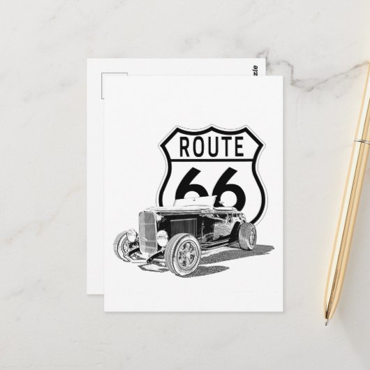 Route 66 Briefkaart (Voorkant / Achterkant in situ)