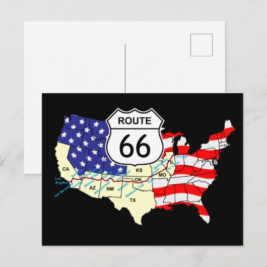 Route 66 briefkaart (Voorkant / Achterkant)