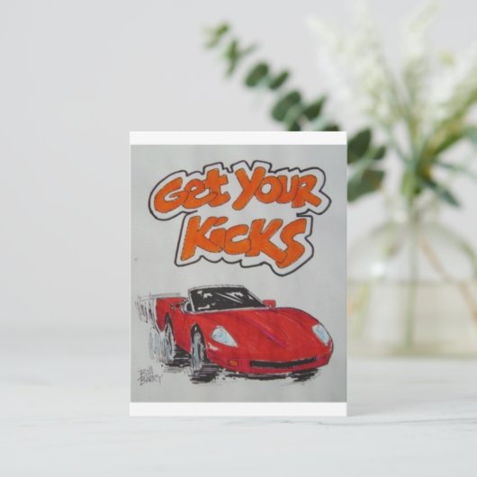 Route 66 briefkaart (Staand voorkant)