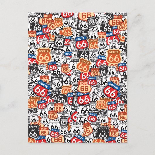 Route 66 briefkaart (Voorkant)