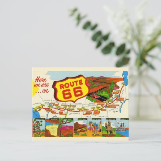  Route 66 Briefkaart (Staand voorkant)