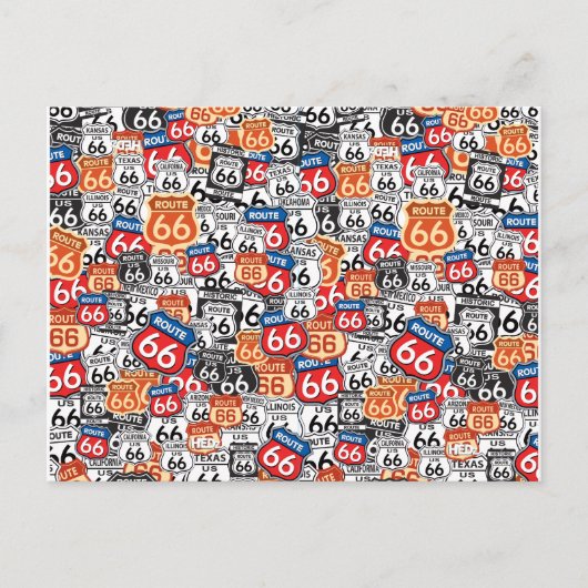 Route 66 briefkaart (Voorkant)