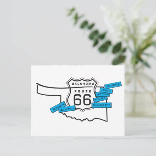 route 66 briefkaart Oklahoma (Staand voorkant)
