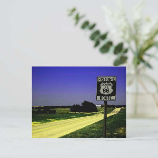 Route 66 Briefkaart wegstop (Staand voorkant)