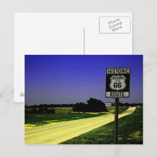 Route 66 Briefkaart wegstop (Voorkant / Achterkant)