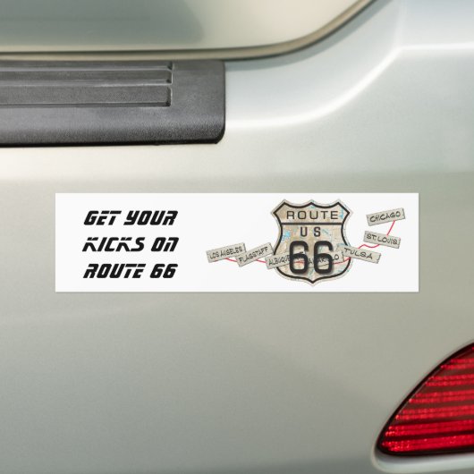 route 66 bumpersticker (Op auto)