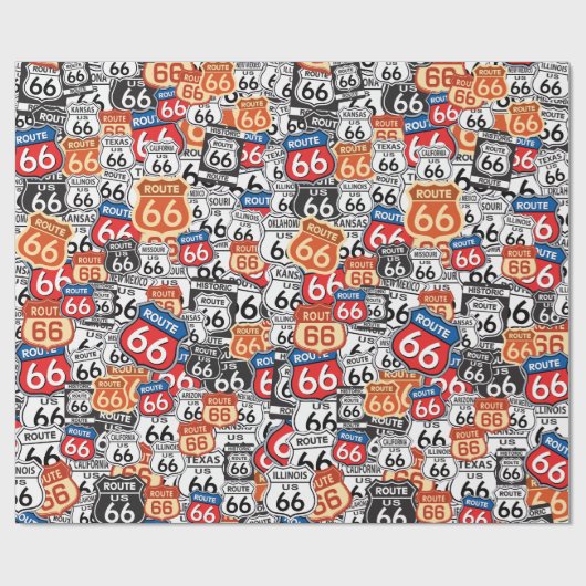 Route 66 cadeaupapier (Vlak)