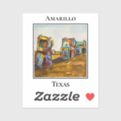Route 66, Cadillac Ranch, Amarillo Texas Sticker (Vel)