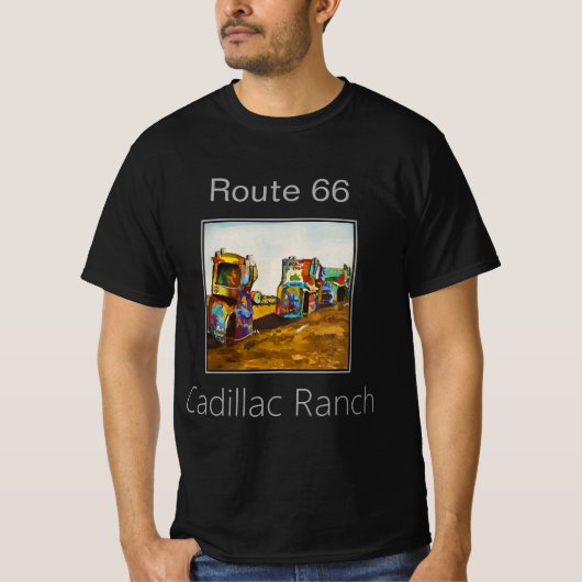 Route 66, Cadillac Ranch, Amarillo, Texas T-shirt (Voorkant)