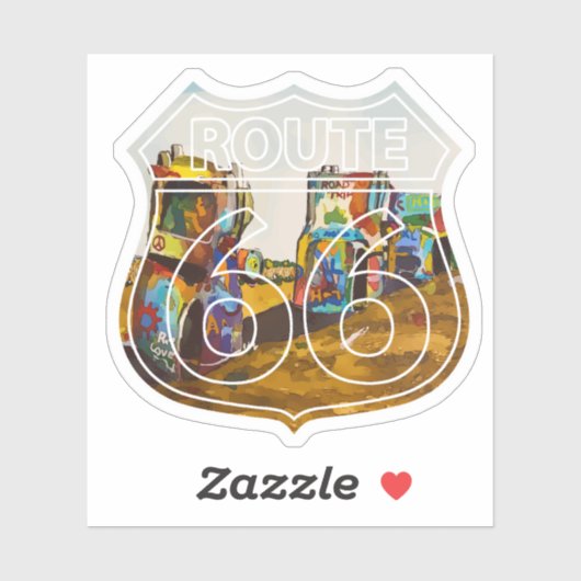 Route 66 Cadillac Ranch Sticker (Vel)