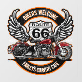 Route 66 Café Garage Gas Station Biker aanpassen Raamsticker (Vel)