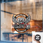 Route 66 Café Garage Gas Station Biker aanpassen Raamsticker (Cafe Raam)