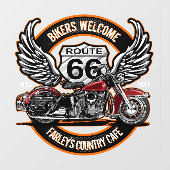 Route 66 Café Garage Gas Station Biker aanpassen Raamsticker (Vel)