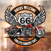 Route 66 Café Garage Gas Station Biker aanpassen Raamsticker (Vel 2)
