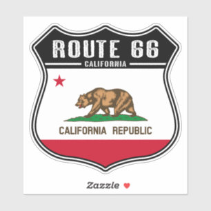 Route 66 California op maat gesneden vinyl Sticker