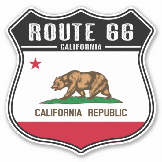 Route 66 California op maat gesneden vinyl Sticker (Voorkant)